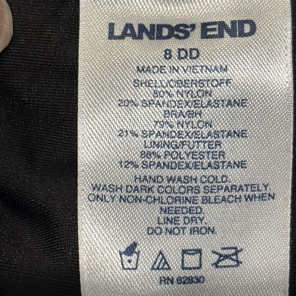 Lands' End Women's Size 8DD Underwire Bra Black Wrap Tankini Swimsuit Top Beach - Picture 14 of 15